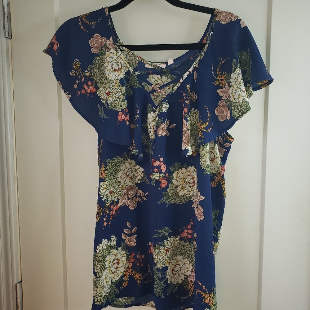 Tempted Los Angeles Floral Top 2X